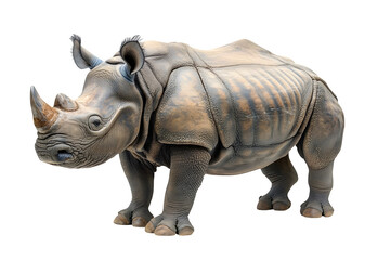 Obraz premium Indian rhinoceros isolated on white background