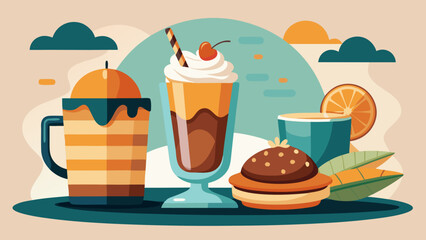 Coffee and dessert combo in elegant caf  setup     (1) | Barista Cafe Illustration