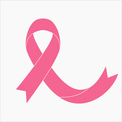 Pink Ribbon Vector for Breast Cancer Awareness. Fashion Clipart for Feminine Style Projects and Hopeful Campaigns