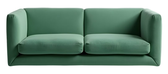 Green sofa looks cozy, stylish, and ready for comforting relax