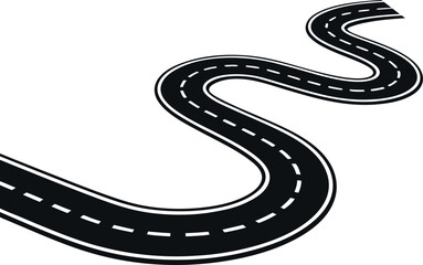 Winding Road Vector Graphic for Travel and Adventure