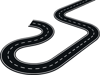 Winding Road Vector Graphic for Travel and Adventure