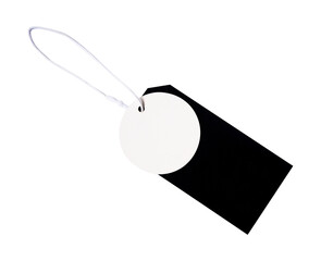 blank label tag with rope isolated in white