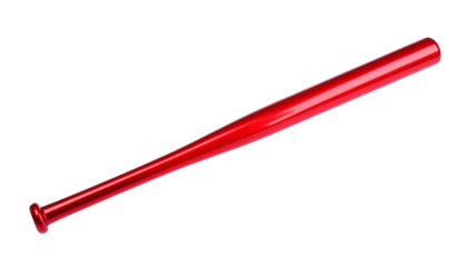 Red baseball bat isolated on white. Sports equipment