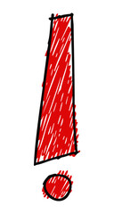 Red exclamation mark on a transparent background.
