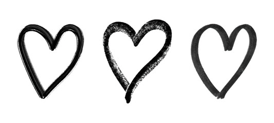 vector hand drawn heart doodles