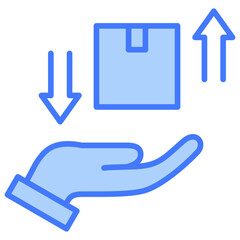 Supply And Demand Blue Icon