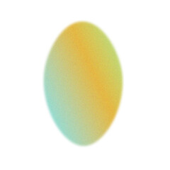 Abstract oval shape with yellow and blue gradient on a black background
