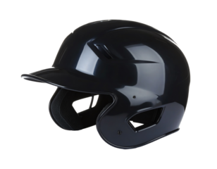 One black baseball helmet isolated on white