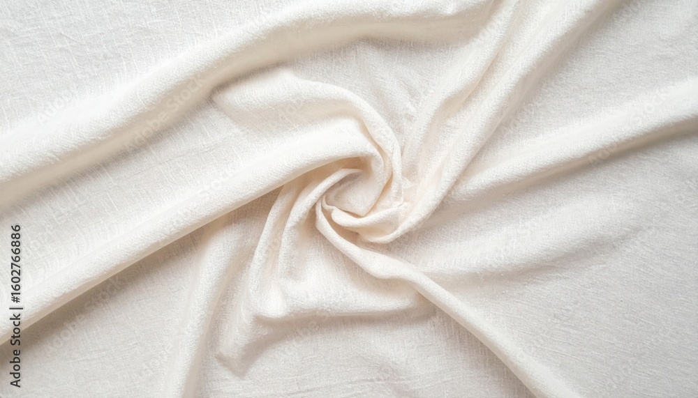 Poster close up of elegant soft white fabric with gentle folds and subtle texture