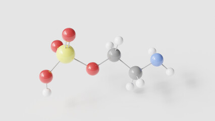 Fototapeta premium ethanolamine-o-sulfate molecule 3d, molecular structure, ball and stick model, structural chemical formula anticonvulsant