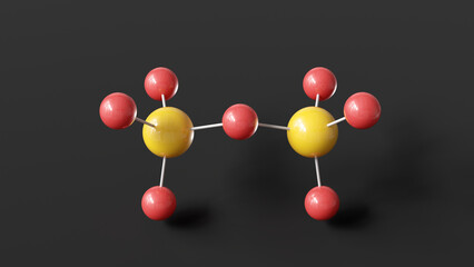 pyrophosphate molecule 3d, molecular structure, ball and stick model, structural chemical formula inorganic phosphate
