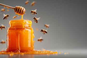 Fresh honey, ingredient for healthy food.