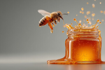 Fresh honey, ingredient for healthy food.