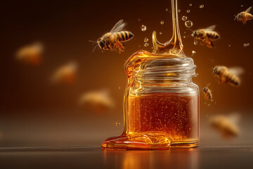 Fresh honey, ingredient for healthy food.