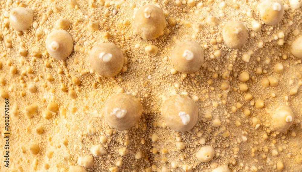 Poster beige macro texture with spherical grains a delicate composition in studio setting