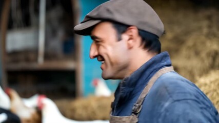 Middle-aged craftsman with cap smiling in workshop environment. Perfect for skilled trades, manufacturing and artisan content marketing.