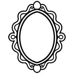Classic Oval Mirror Outline