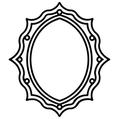 Classic Oval Mirror Outline