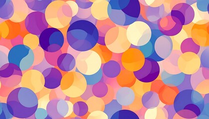 Abstract pattern of overlapping circles in vibrant colors