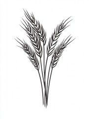 Fototapeta premium Vector illustration of wheat ears, commonly used as a symbol of the agricultural industry.
