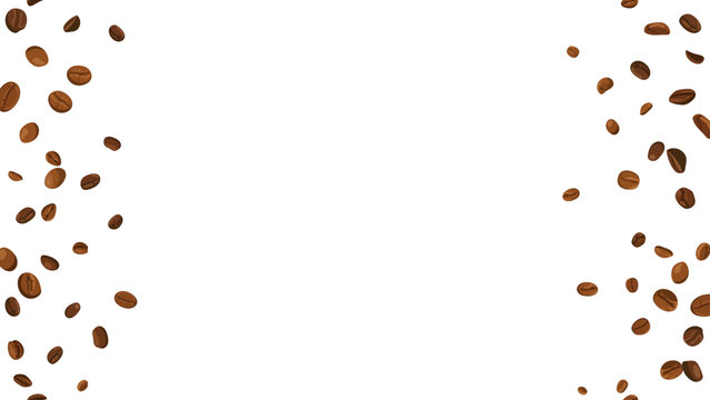 Frame, border, background seamless vertical with brown coffee beans element decoration