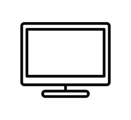 Minimalist Outline of a Computer Monitor on a White Background
