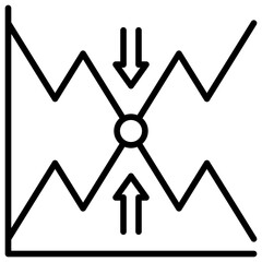 Break Even Point Line Icon