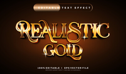 realistic gold 3d vector text effect with modern style design