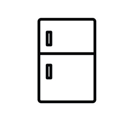 Minimalistic Line Art Representation of a Kitchen Refrigerator Design