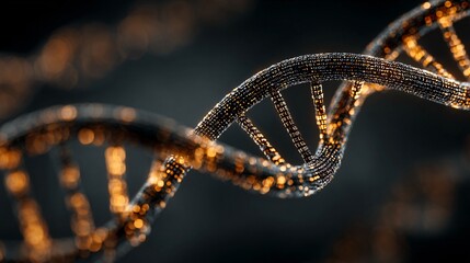 Concept Art of DNA Reprogramming with Intricate Binary Code Overlay