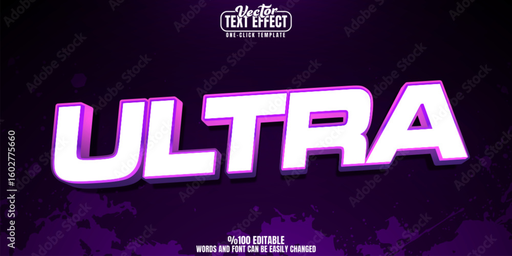 Poster ultra editable text effect, customizable party and disco 3d font style