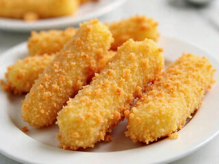Breaded fried mozzarella cheese sticks