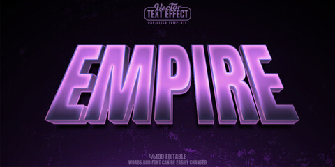 Empire editable text effect, customizable game and strategy 3d font style