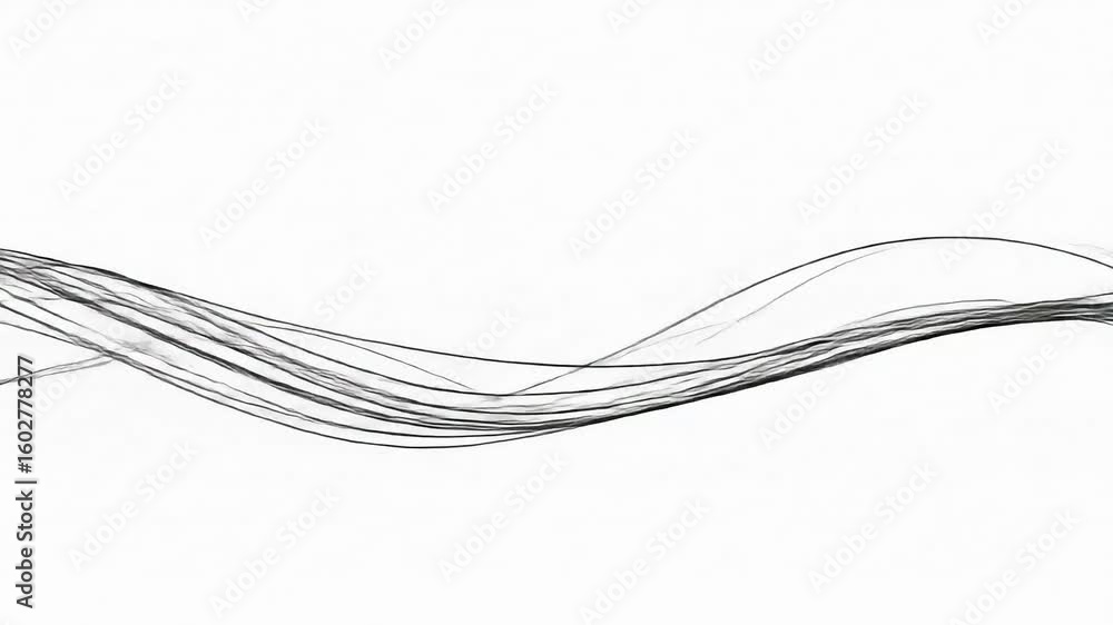Poster abstract representation of flowing lines creating a sense of movement on a white background