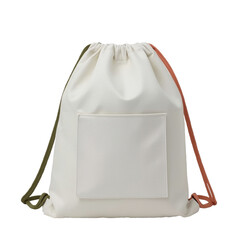 Soft Fabric Cinch Bag with Black Cord Closure in Neutral Toned Product Photography