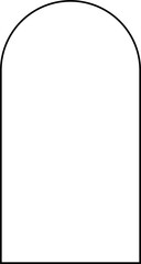 Arch Upward with outline and Transparent Background 