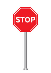 stop sign isolated on white