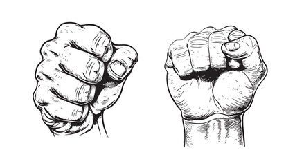 Vector Line Art Fist illustration