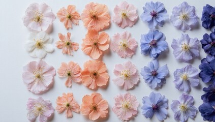 Pastel flowers in a gradient