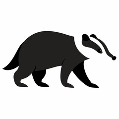 Obraz premium Stylized illustration of a walking badger