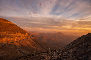 sunset in the mountains