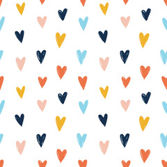 Seamless heart pattern vector background for valentine's day love and romance themed design cute hearts repeat