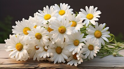Obraz premium A photo of a bouquet of white daisies