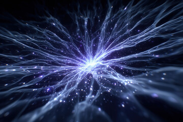 Dynamic Blue Light Energy Network Abstract Technology Background Modern Digital Illustration