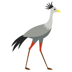Obraz premium Stylized illustration of a crested seriema bird