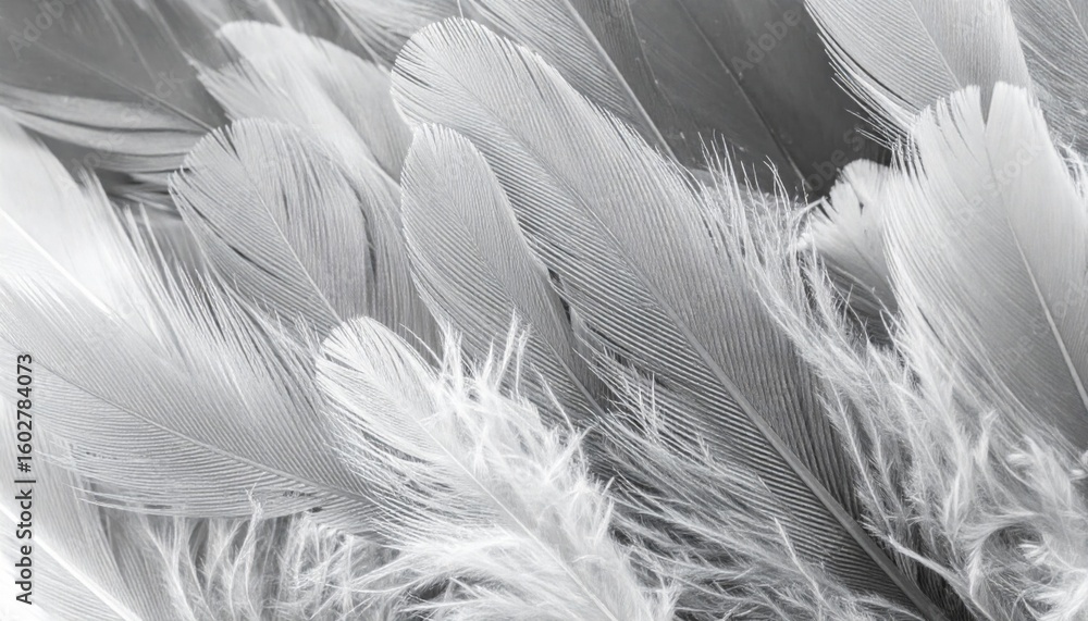 Poster abstract white feather texture background with soft light and delicate detail