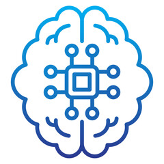 Brain Gradient Line Icon