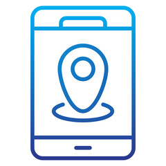 Gps Gradient Line Icon