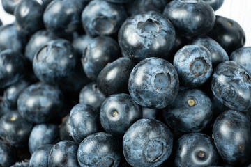 Macro View of Organic Blueberries. Natural Berry Background.